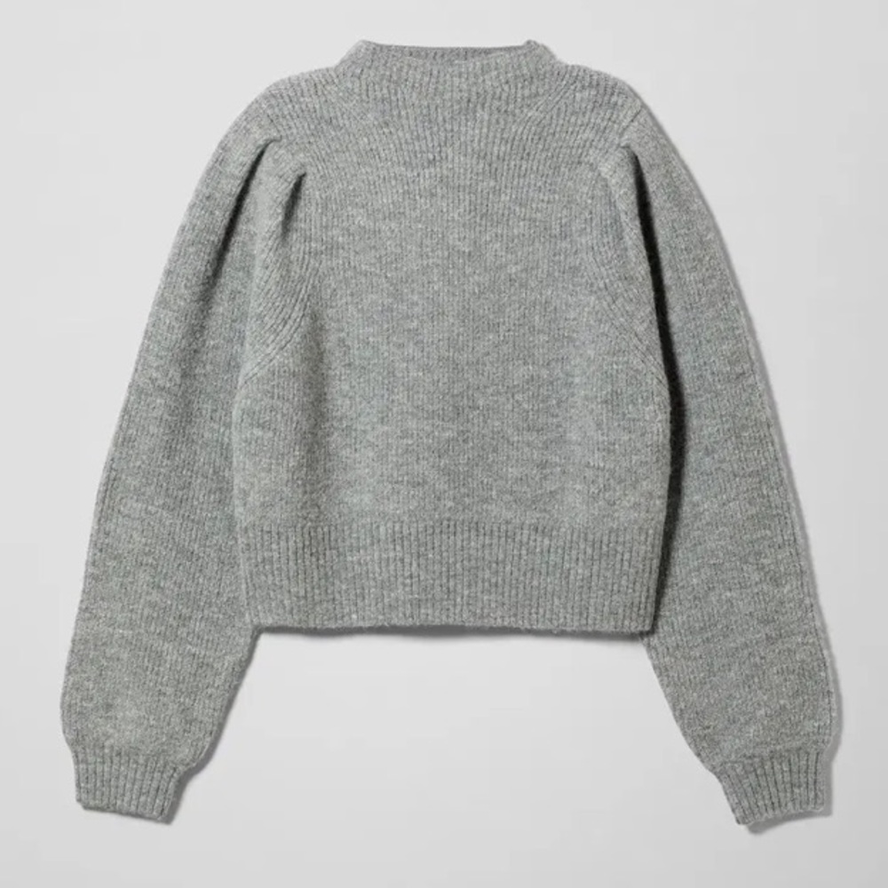 Weekday Gray Wool Blend Sadie Mockneck Sweater Sz Sm